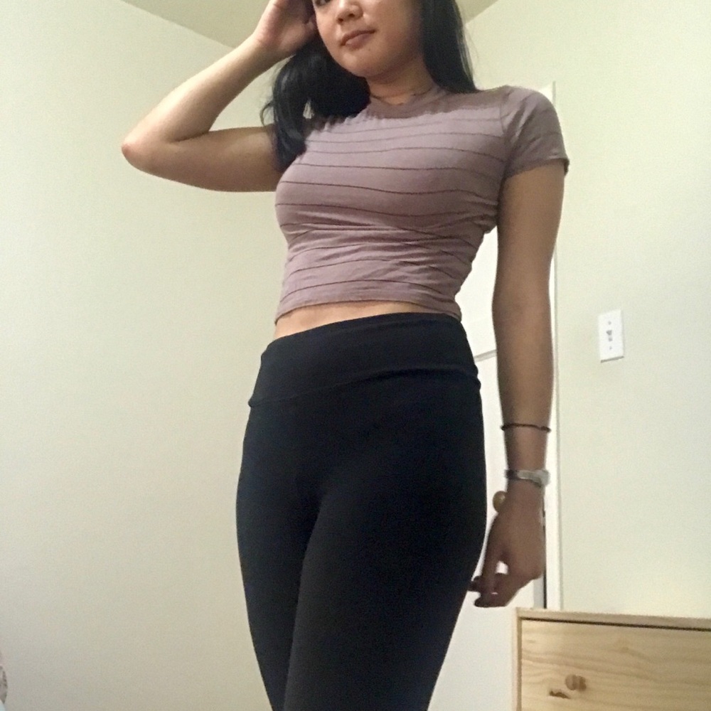 Mauve Mock Neck Crop Top